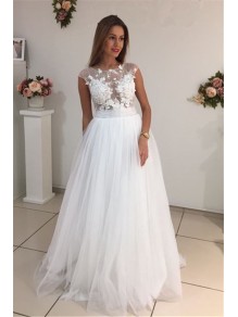 A-Line Lace and Tulle Wedding Dresses Bridal Gowns 903283 A-Line Lace and Tulle Wedding Dresses Bridal Gowns 903283