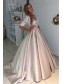 A-Line Lace and Satin Wedding Dresses Bridal Gowns 903285