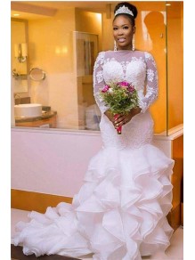 Mermaid Long Sleeves Lace Wedding Dresses Bridal Gowns 903296 Mermaid Long Sleeves Lace Wedding Dresses Bridal Gowns 903296