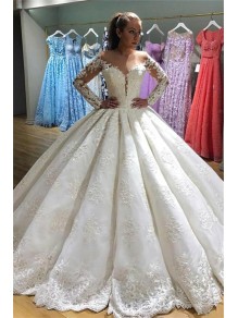 A-Line Lace Long Sleeves Wedding Dresses Bridal Gowns 903302 A-Line Lace Long Sleeves Wedding Dresses Bridal Gowns 903302
