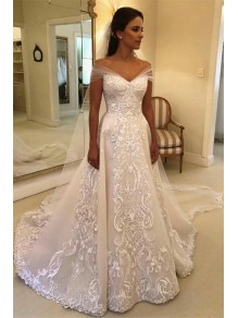A-Line Lace Off the Shoulder Wedding Dresses Bridal Gowns 903306 A-Line Lace Off the Shoulder Wedding Dresses Bridal Gowns 903306