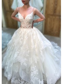 Elegant Lace Spaghetti Straps Wedding Dresses Bridal Gowns 903326 Elegant Lace Spaghetti Straps Wedding Dresses Bridal Gowns 903326