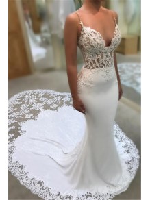 Mermaid Spaghetti Straps Lace Wedding Dresses Bridal Gowns 903347 Mermaid Spaghetti Straps Lace Wedding Dresses Bridal Gowns 903347
