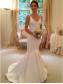 Mermaid V Neck Long Wedding Dresses Bridal Gowns 903364