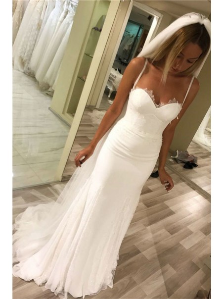 Elegant Spaghetti Straps Lace Wedding Dresses Bridal Gowns 903369 Elegant Spaghetti Straps Lace Wedding Dresses Bridal Gowns 903369