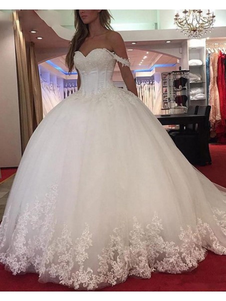 Ball Gowns Beaded Lace Wedding Dresses Bridal Gowns 903377