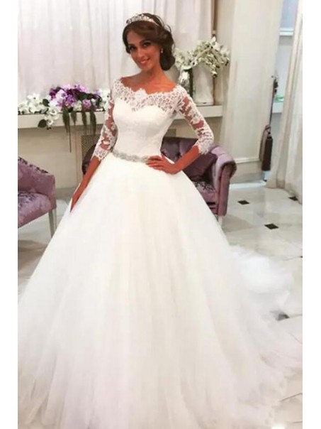 Elegant Lace and Tulle Wedding Dresses Bridal Gowns with Sleeves 903381 Elegant Lace and Tulle Wedding Dresses Bridal Gowns with Sleeves 903381