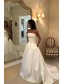 A-Line Strapless Long Satin Wedding Dresses Bridal Gowns 903387