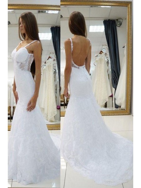 Elegant Mermaid Lace Wedding Dresses Bridal Gowns 903388