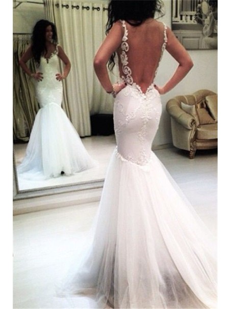 Elegant Mermaid Lace and Tulle Wedding Dresses Bridal Gowns 903390 Elegant Mermaid Lace and Tulle Wedding Dresses Bridal Gowns 903390