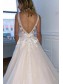 A-Line Lace and Tulle V Neck Wedding Dresses Bridal Gowns 903391