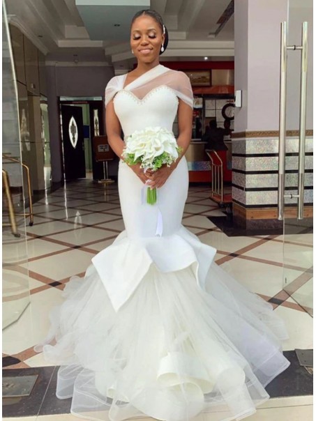 Long Mermaid Beaded Tulle Wedding Dresses Bridal Gowns 903392 Long Mermaid Beaded Tulle Wedding Dresses Bridal Gowns 903392