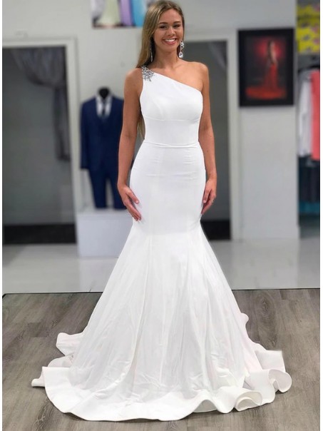 Long Mermaid Beaded One Shoulder Wedding Dresses Bridal Gowns 903393 Long Mermaid Beaded One Shoulder Wedding Dresses Bridal Gowns 903393