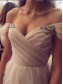 A-Line Beaded Tulle Off the Shoulder Wedding Dresses Bridal Gowns 903396