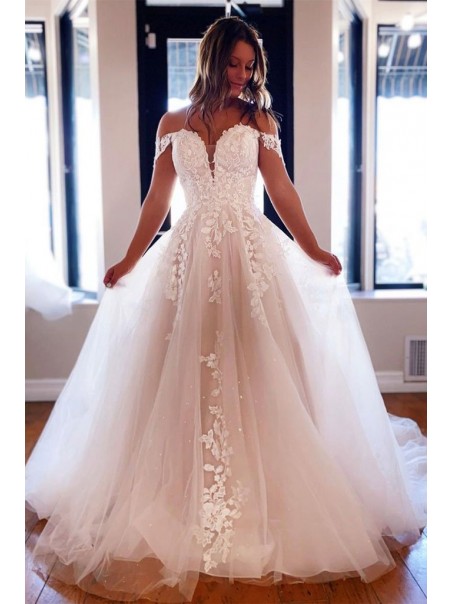 A-Line Lace Off the Shoulder Wedding Dresses Bridal Gowns 903400 A-Line Lace Off the Shoulder Wedding Dresses Bridal Gowns 903400