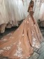 A-Line Off the Shoulder Lace and Tulle Wedding Dresses Bridal Gowns 903408