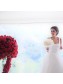 A-Line Long Satin Wedding Dresses Bridal Gowns 903417