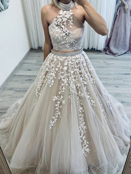 Beaded Lace Two Pieces Long Wedding Dresses Bridal Gowns 903421 Beaded Lace Two Pieces Long Wedding Dresses Bridal Gowns 903421