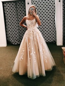 A-Line Lace and Tulle Wedding Dresses Bridal Gowns 903422