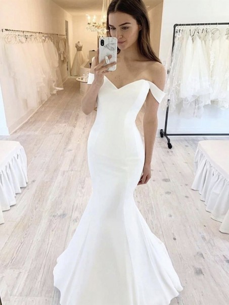 Mermaid Off the Shoulder Long Wedding Dresses Bridal Gowns 903423