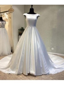 A-Line Long Satin Wedding Dresses Bridal Gowns 903432 A-Line Long Satin Wedding Dresses Bridal Gowns 903432