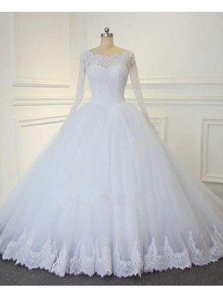 A-Line Lace Long Sleeves Wedding Dresses Bridal Gowns 903433 A-Line Lace Long Sleeves Wedding Dresses Bridal Gowns 903433