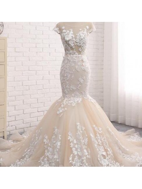 Mermaid Lace Long Wedding Dresses Bridal Gowns 903445