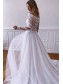 A-Line Lace and Tulle Long Sleeves Wedding Dresses Bridal Gowns 903457