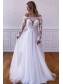 A-Line Lace and Tulle Long Sleeves Wedding Dresses Bridal Gowns 903457