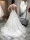 A-Line Lace and Tulle V Neck Wedding Dresses Bridal Gowns 903459