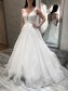 A-Line Lace and Tulle V Neck Wedding Dresses Bridal Gowns 903459