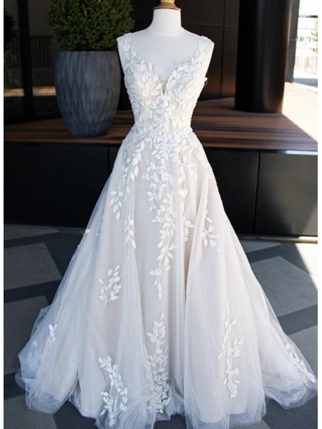 A-Line Lace and Tulle Wedding Dresses Bridal Gowns 903463 A-Line Lace and Tulle Wedding Dresses Bridal Gowns 903463