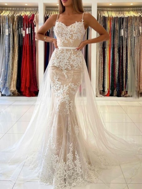 Elegant Mermaid Lace and Tulle Wedding Dresses Bridal Gowns 903470