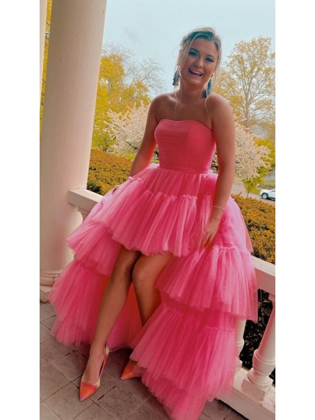 Short High Low Strapless Tulle Prom Dress Homecoming Graduation Dresses 904008 Short High Low Strapless Tulle Prom Dress Homecoming Graduation Dresses 904008