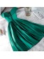 Short Green Satin Prom Dress Homecoming Graduation Dresses 904010