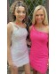 Short Sparkle Sequins One Shoulder Tight Lace Prom Dress Homecoming Graduation Cocktail Dresses 904018