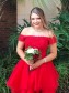 Short Red Lace Prom Dress Homecoming Graduation Cocktail Dresses 904031