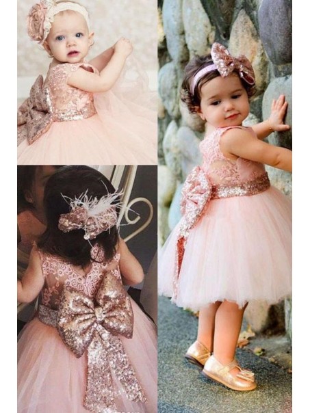Cute Knee Length Lace and Tulle Flower Girl Dresses 905025 Cute Knee Length Lace and Tulle Flower Girl Dresses 905025