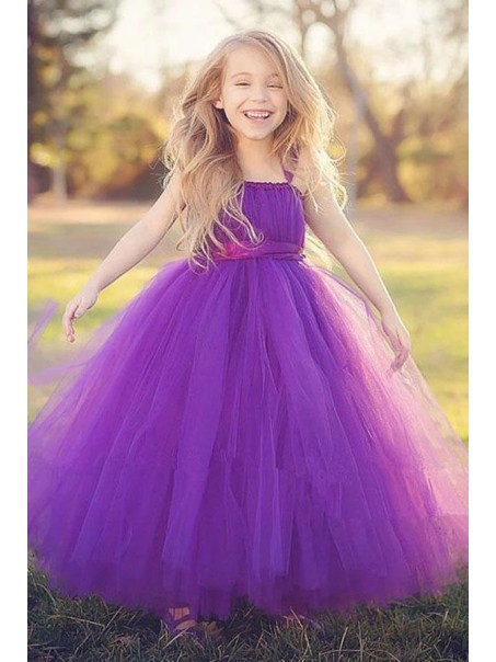 Cute Floor Length Purple Tulle Flower Girl Dresses 905030 Cute Floor Length Purple Tulle Flower Girl Dresses 905030
