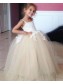 Lace and Tulle Floor Length Flower Girl Dresses 905036
