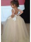 Lace and Tulle Floor Length Flower Girl Dresses 905036