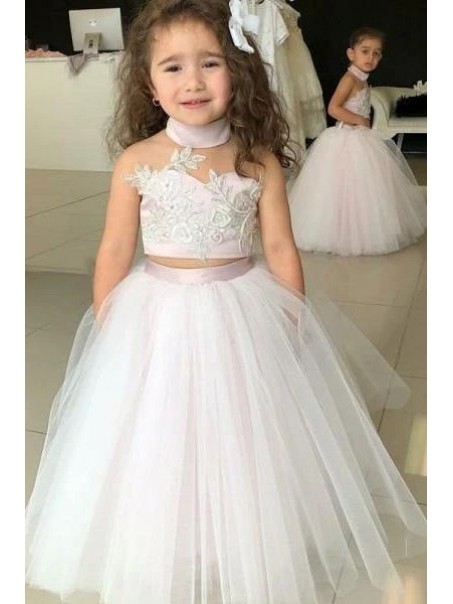 Lace and Tulle Two Pieces Flower Girl Dresses 905037 Lace and Tulle Two Pieces Flower Girl Dresses 905037