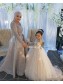 Lace and Tulle Long Sleeves Flower Girl Dresses 905081