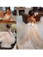 Lace and Tulle Long Sleeves Flower Girl Dresses 905081
