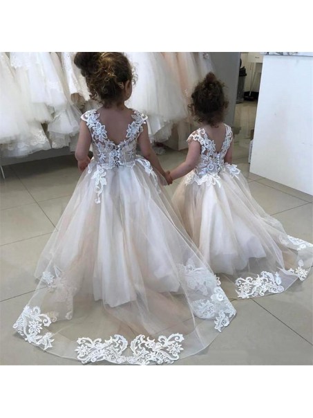 Lace and Tulle Flower Girl Dresses 905083
