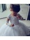Lace and Tulle Long Sleeves Flower Girl Dresses 905084