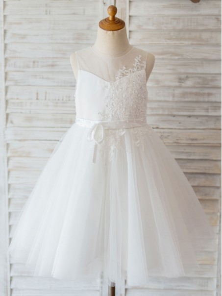Lace and Tulle Flower Girl Dresses 905086
