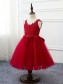 Lace and Tulle Red Flower Girl Dresses 905087