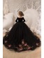 Long Black Tulle Flower Girl Dresses with Sleeves 905097 Long Black Tulle Flower Girl Dresses with Sleeves 905097