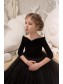 Long Black Tulle Flower Girl Dresses with Sleeves 905097 Long Black Tulle Flower Girl Dresses with Sleeves 905097